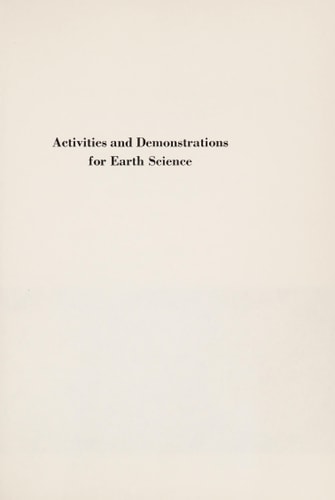 Activities and Demonstrations for Earth Science