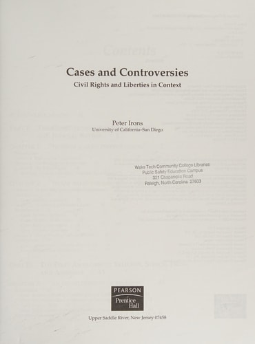 Cases and Controversies: Civil Rights and Liberties in Context