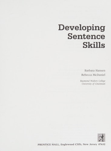 Developing Sentence Skills