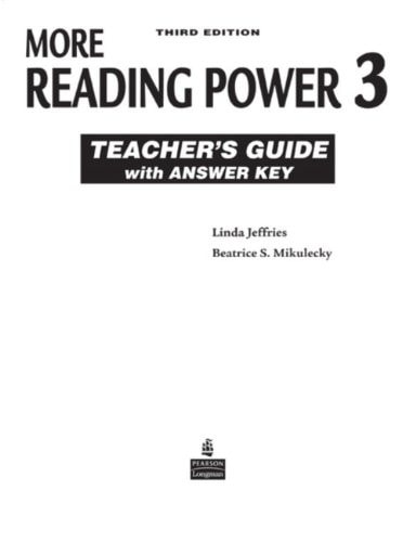More Reading Power Teacher's guide with answer key