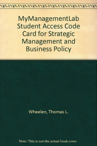 Mymanagementlab Student Access Code Card for Strategic Management and Business Policy