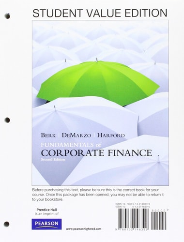 Fundamentals of Corporate Finance, Student Value Edition