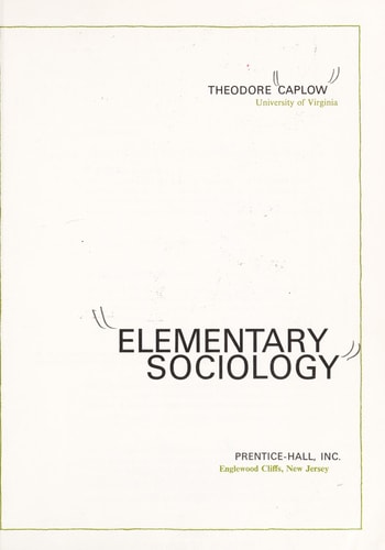 Elementary sociology