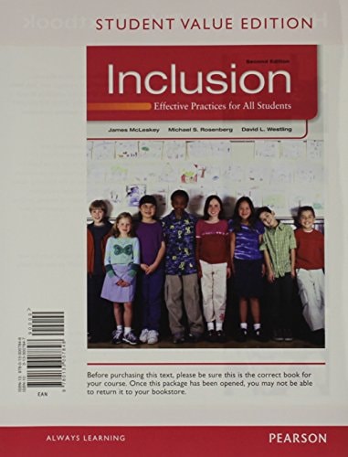 Inclusion Effective Practices for All Students, Student Value Edition