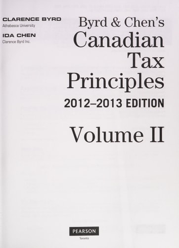 Byrd & Chen's Canadian Tax Principles