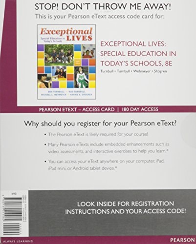 Exceptional Lives: Special Education in Today's Schools, Enhanced Pearson eText -- Access Card