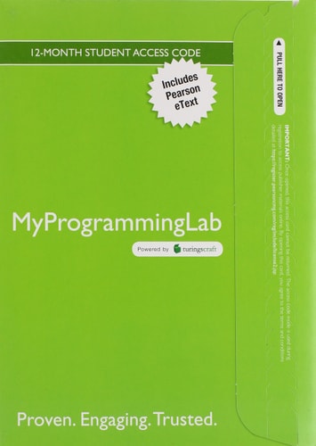 Absolute C++ MyProgrammingLab With Pearson Etext Access Card