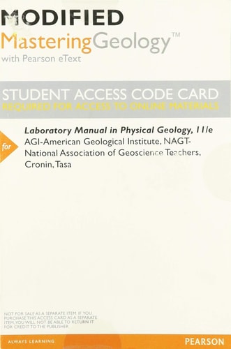 MasteringGeology with Pearson eText -- ValuePack Access Card -- for Laboratory Manual in Physical Geology