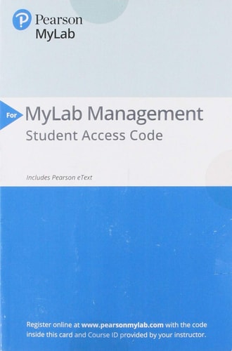 MyLab Management with Pearson eText -- Component Access Card (1 semester)