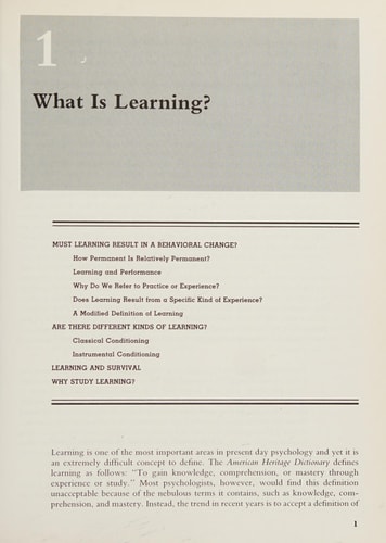 An Introduction to Theories of Learning