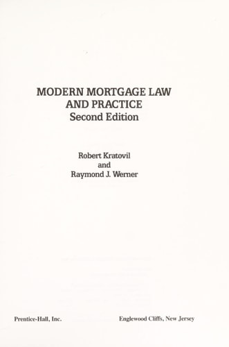 Modern mortgage law and practice
