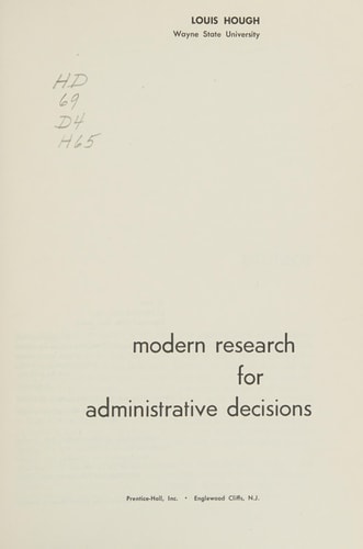 Modern research for administrative decisions