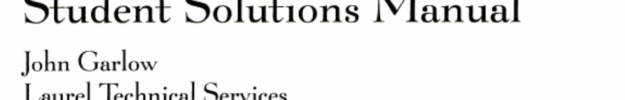 Student Solutions Manual