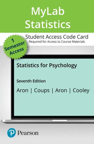 Statistics for Psychology -- MyLab Statistics with Pearson eText