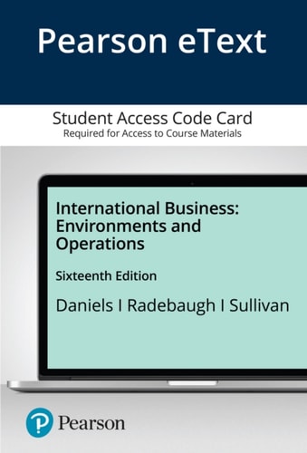 Pearson Etext International Business Environments and Operations -- Access Card