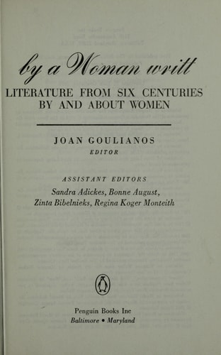 By a Woman Writt