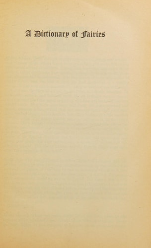 Dictionary of Fairies
