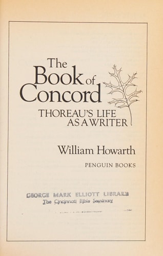 The Book of Concord: Thoreau's Life as a Writer