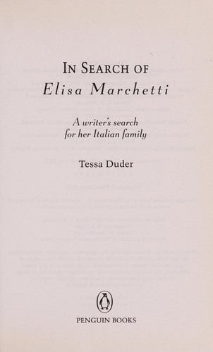 In Search of Eliza Marchetti: A Writer's Search for Her Italian Family