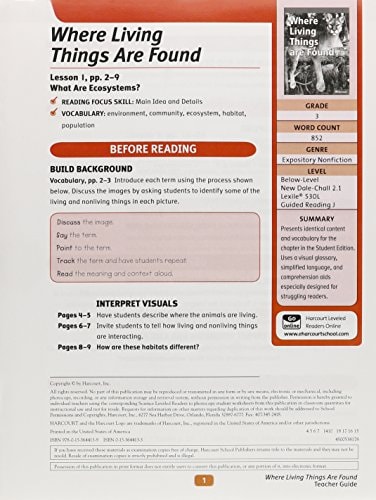 Science, Leveled Reader Collection Grade 3 Teacher Guide