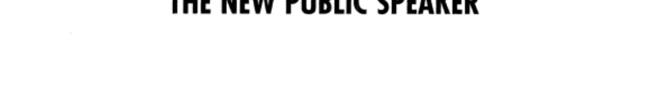 The New Public Speaker