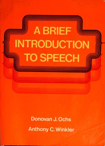 Brief Intro to Speech 1ed