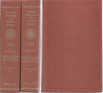 Foreign Relations of the United States, 1951: Europe Political and Economic Development