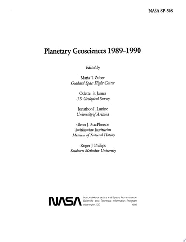 Planetary Geosciences, 1989-1990