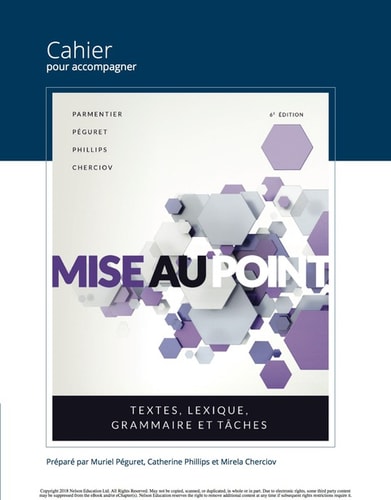 Cahier d’exercice pour Mise au Point