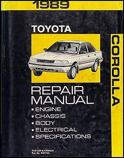 Toyota Corolla Shop Manual 1989