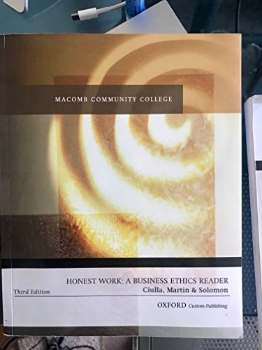 Honest Work: A Business Ethics Reader