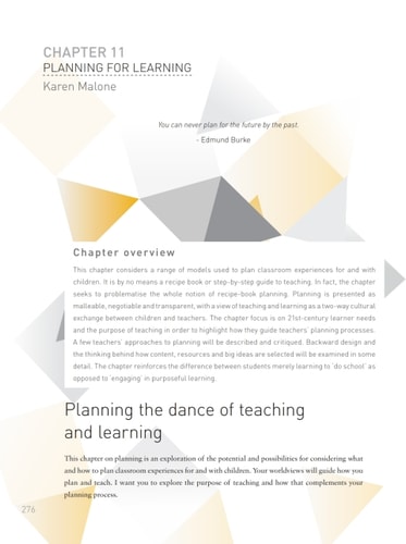 Chapter 11: Planning for Learning