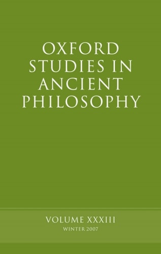 Oxford Studies in Ancient Philosophy: Volume 33