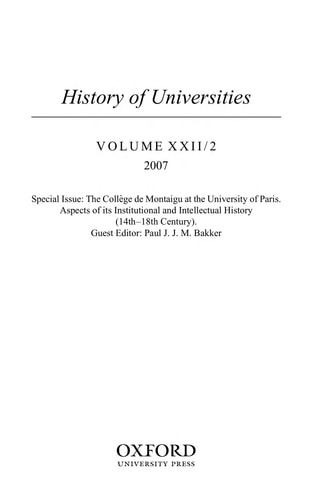 History of Universities: Volume XXII/2