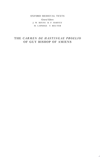 The Carmen de Hastingae Proelio of Guy, Bishop of Amiens