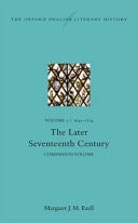 The Oxford English Literary History: Volume V. 1645-1714, The Later Seventeenth Century