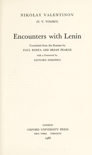 Encounters With Lenin