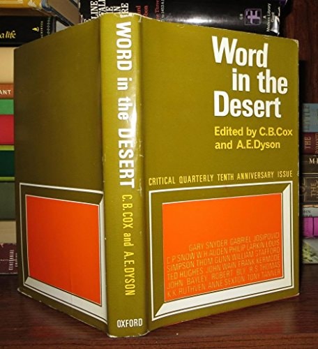 Word in the Desert: The Critical Quarterly Tenth Anniversary Number