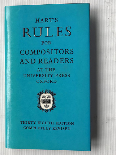 Hart's Rules for Compositors and Readers at the University Press, Oxford