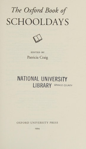 The Oxford Book of Schooldays
