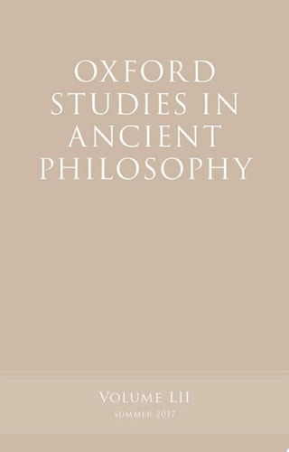 Oxford Studies in Ancient Philosophy: Volume 52