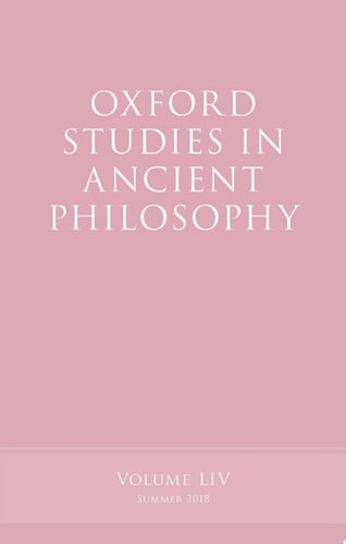 Oxford Studies in Ancient Philosophy: Volume 54