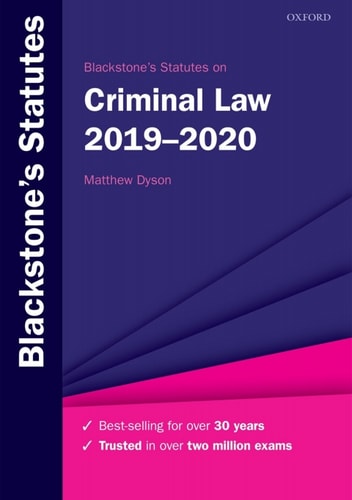 Blackstone's Statutes on Criminal Law