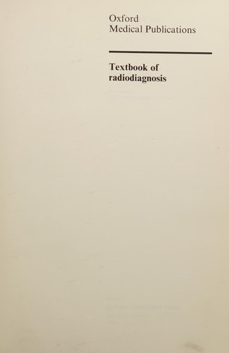 Textbook of Radiodiagnosis