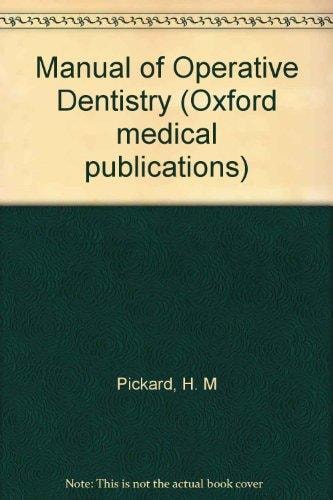 Manual of Operative Dentistry