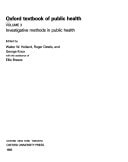 Oxford Textbook of Public Health: Volume 3: Investigative Methods in Public Health
