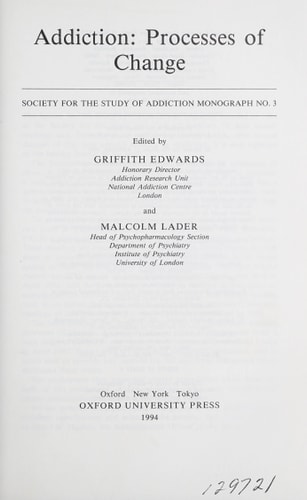 Addiction: Processes of Change