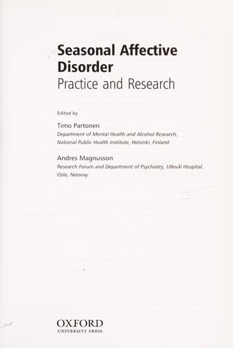 Seasonal Affective Disorder: Practice and Research