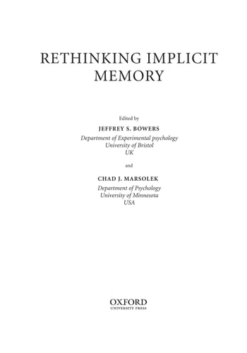 Rethinking Implicit Memory (Psychology)