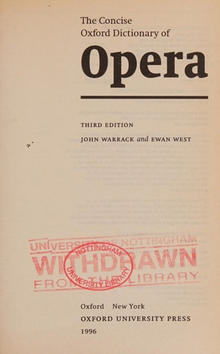 The Concise Oxford Dictionary of Opera